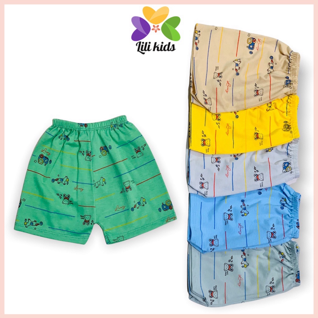 Quần đùi chục cho bé trai và bé gái LILIKIDS chất cotton họa tiết đẹp QC08
