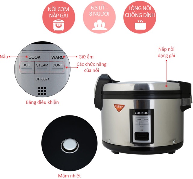 Nồi cơm điện Cuckoo cr 3521s 6,3 lít | BigBuy360 - bigbuy360.vn