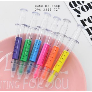 Bút dạ màu, hình ống tiêm ngộ nghĩnh - 8k/ cây