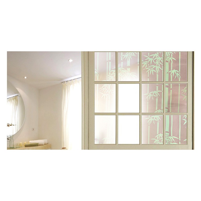 Decal giấy dán kính trúc xanh khổ rộng 0.45m