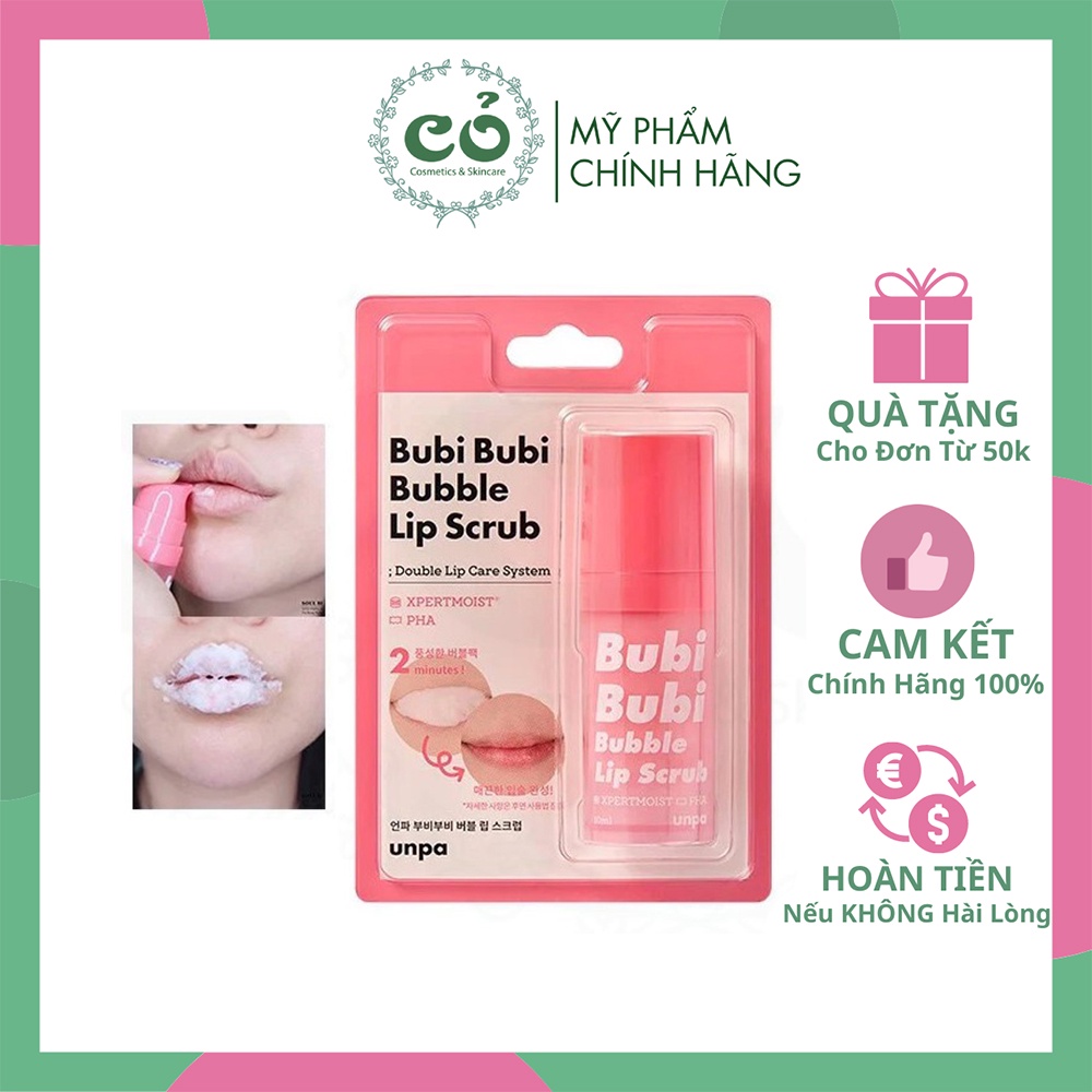 Gel sủi bọt tẩy tế bào chết môi Unpa Bubi Bubi Lip