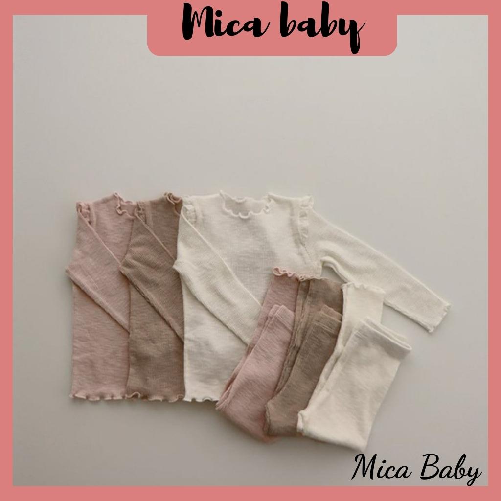 Bộ quần áo kèm turban nơ cao cấp chất cotton Bbamma cho bé gái Mica baby QA10