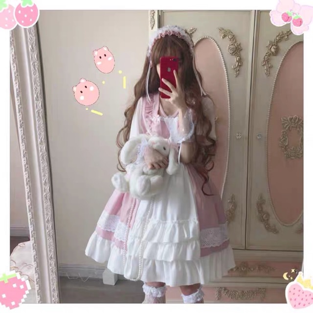 Đầm xòe dài tay phong cách dễ thương Ulzzang T22