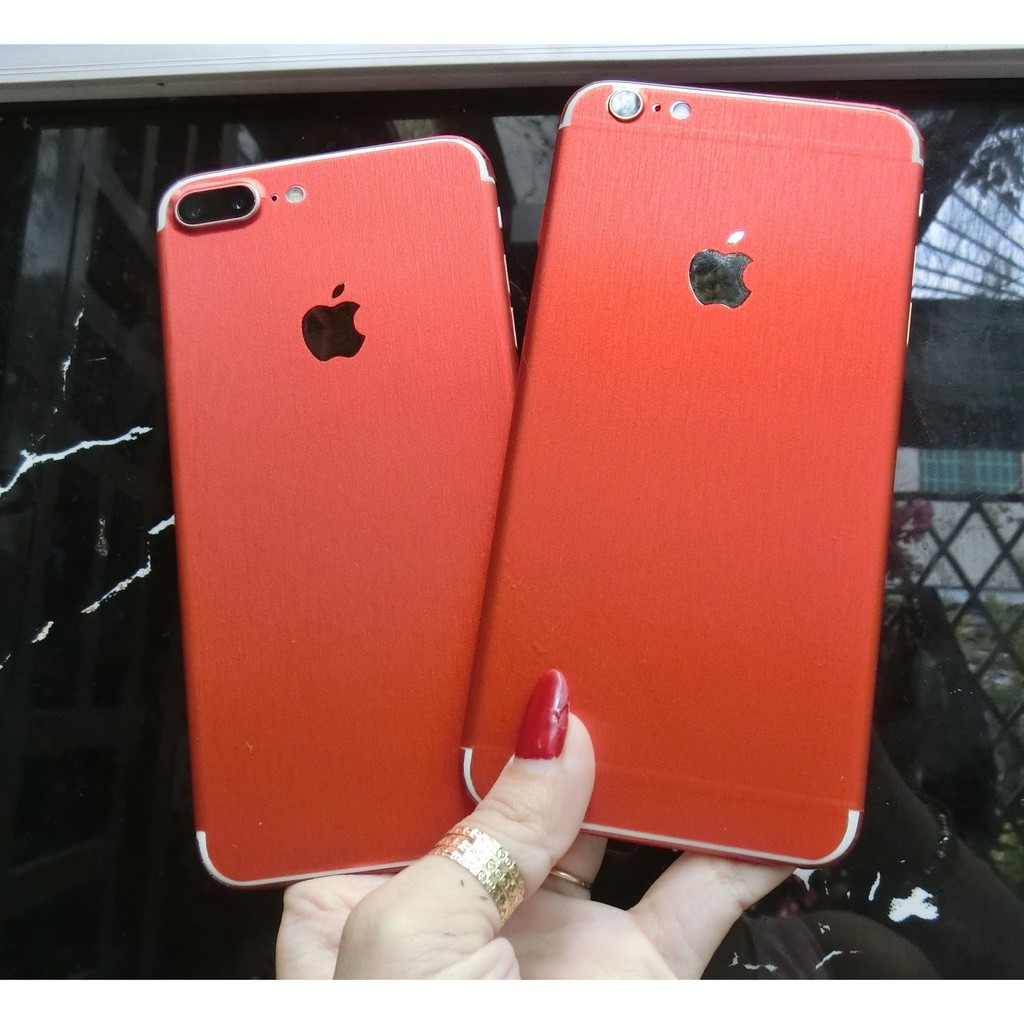 Dán decal nhôm xước iPhone 7 7 Plus Đỏ (Red)