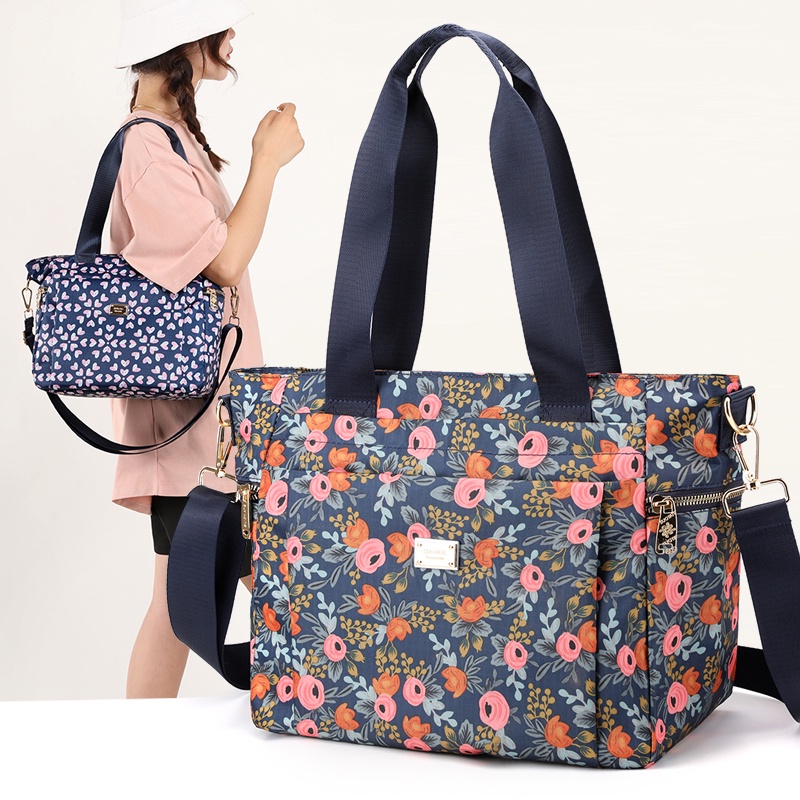 Túi Xách Vải Canvas Cỡ Lớn In Họa Tiết Thời Trang Cho Nữ