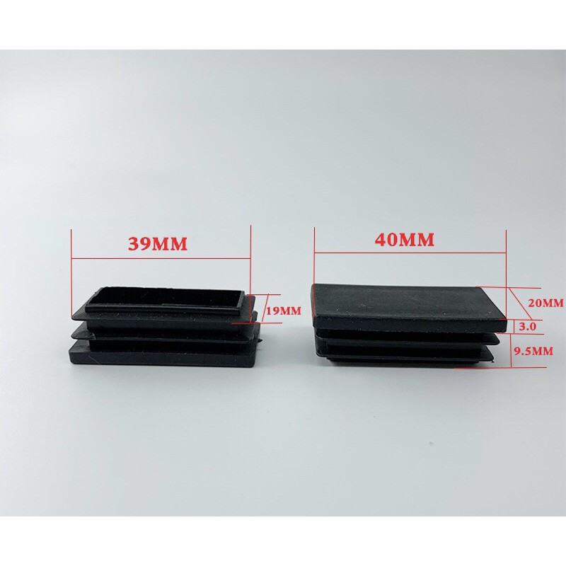 Nút bịt nhựa cho sắt hộp 20x40, đế bịt nhựa không ren, hàng cao cấp.
