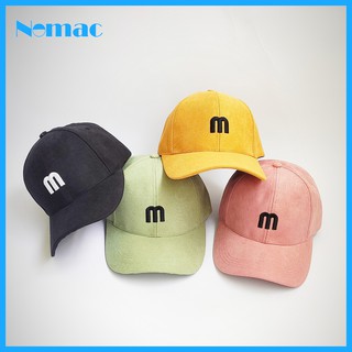 Nón kết/ Mũ lưỡi trai kaki nhung thêu chữ M Unisex NON0269