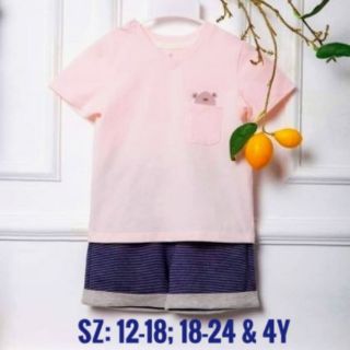 (Lapomme)Bộ cộc tay gấu nhỏ : hồng (từ 12m đến 4y)