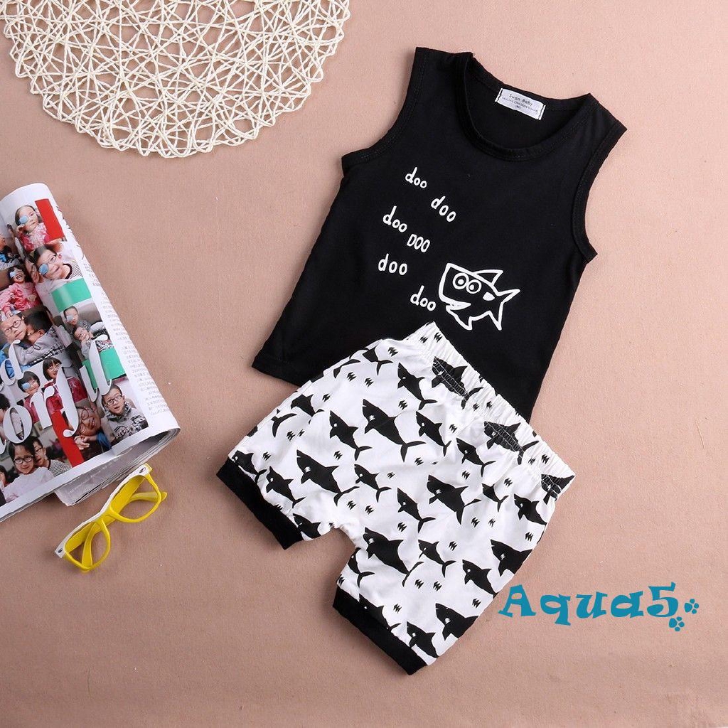 Set áo thun ngắn tay + Quần short ca rô thời trang cho bé trai