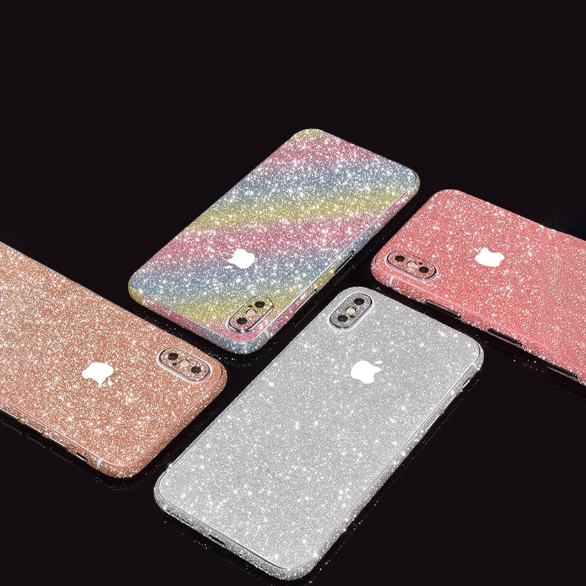 Miếng dán phim bảo vệ Glitter Powder cho iPhone 11 Pro Max Vỏ bảo vệ da chống xước toàn thân cường lực