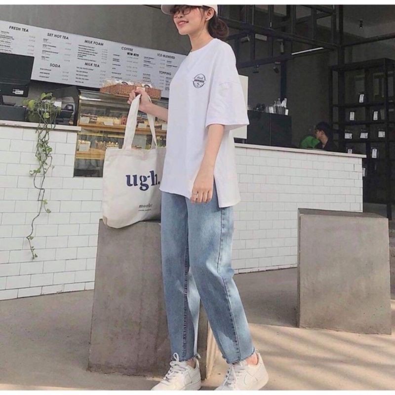 [Mã WASKT410K giảm 10K đơn 50K] Quần Jean baggy ống suông nữ cao cấp