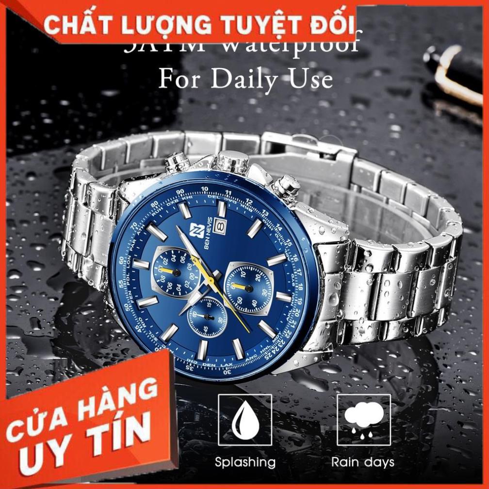 [Hàng Chính Hãng] Đồng hồ Nam BEN NEVIS 6027G Chạy 6 Kim - Dây Thép Lịch Ngày [Chất Lượng Số 1] | BigBuy360 - bigbuy360.vn
