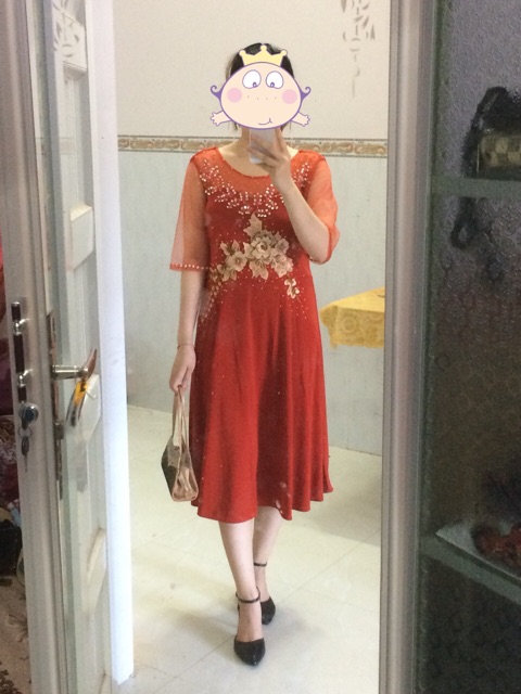 Đầm dạ hội trung niên form lửng BN8