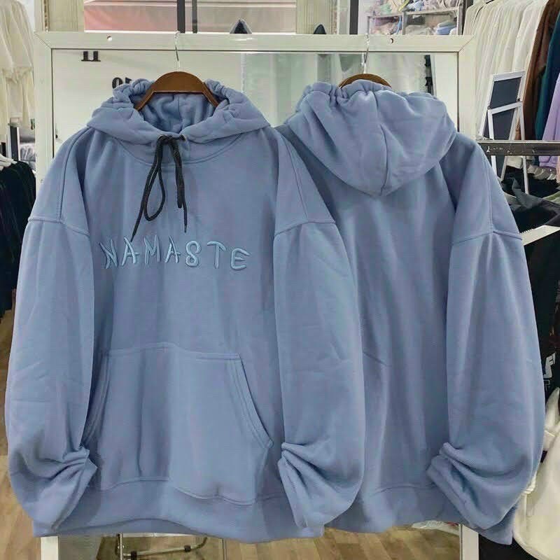 Áo Khoác Nỉ Hoodie Trơn 3 Màu NAMASTE Nam Nữ Phom Rộng chất dày Ulzzang Unisex