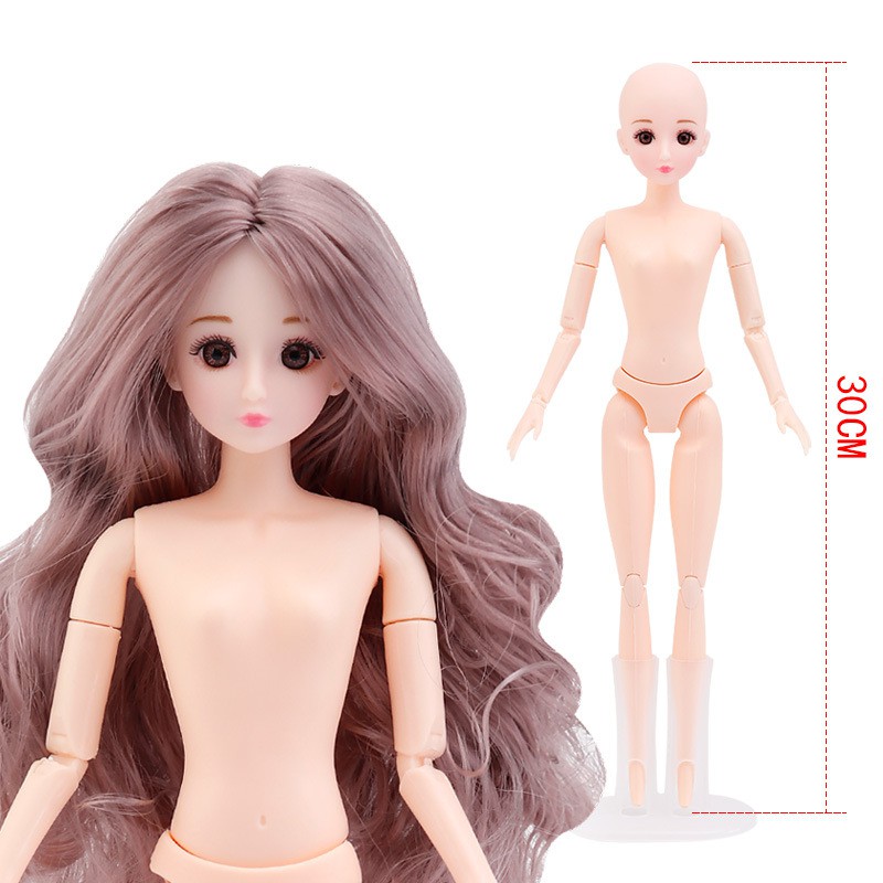 Búp Bê 3D Tóc Dài 1 / 6 BJD 12 Inch Mắt Dài 30cm Trang Điểm Cho Bé Gái