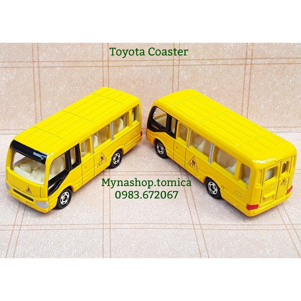 Xe mô hình tĩnh tomica bus không hộp - Toyota Coaster - xe buýt trường học