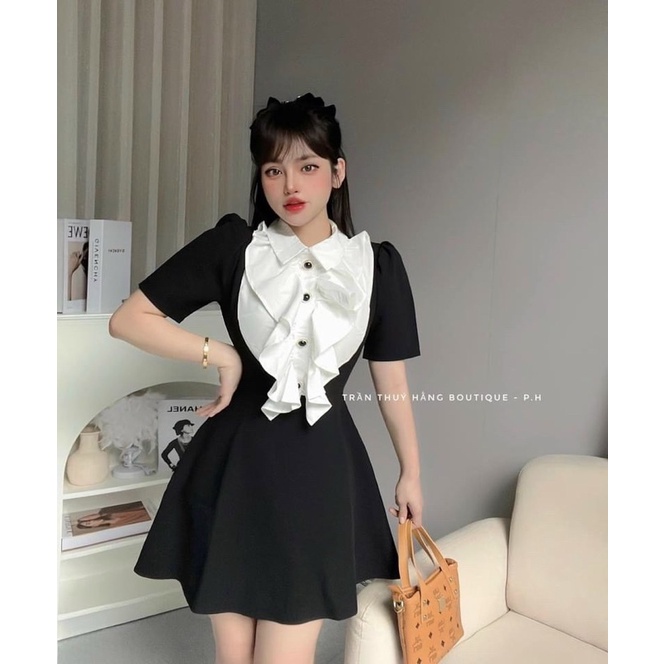 BIGSIZE Đầm sơ mi cổ bèo xinh xắn bigsize 50-90kg