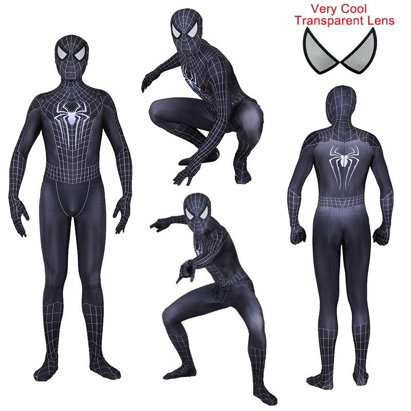 Bộ quần áo người nhện cho trẻ em và người nhện màu đen