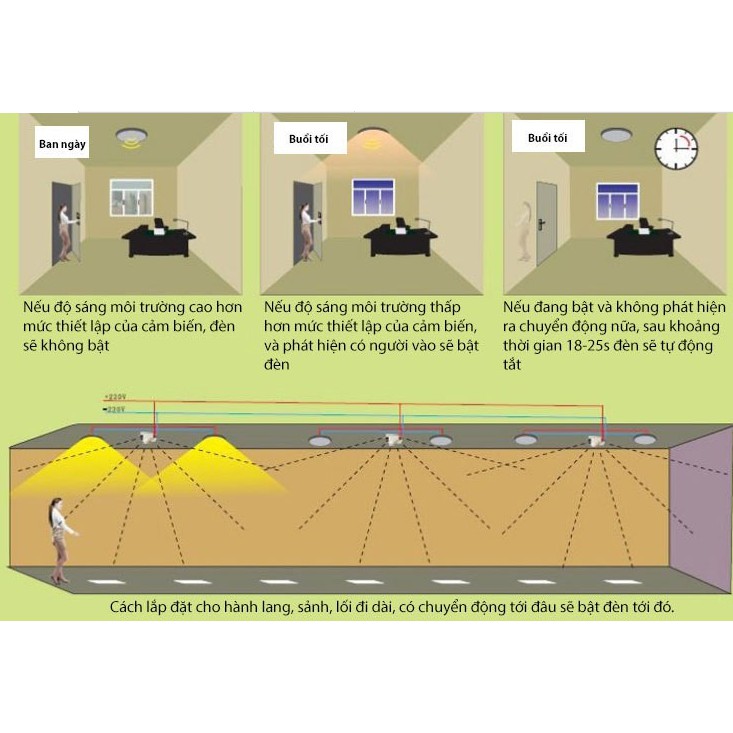 Đèn Led Cảm Ứng Chuyển Động Radar Công Nghệ Mới - (BẢO HÀNH 12 THÁNG) - Tự Bật Khi Có Người - Chỉ Hoạt Động khi trời tối | BigBuy360 - bigbuy360.vn