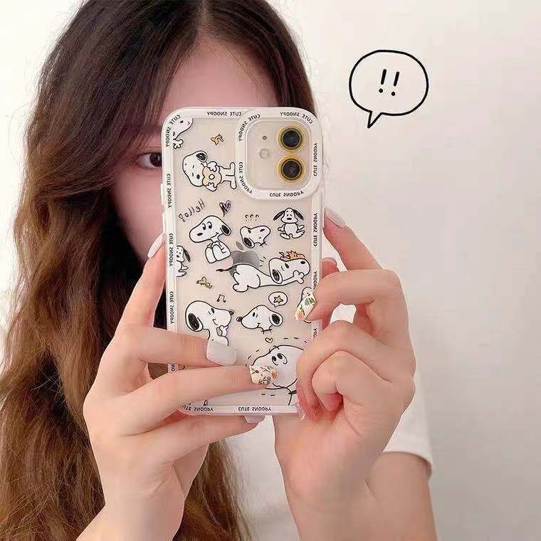 Ốp Điện Thoại Silicone Mềm Hình Snoopy Cho IPhone 13 12 12 Mini 11 Pro Max XS Max XR 6 6s 7 8 Plus