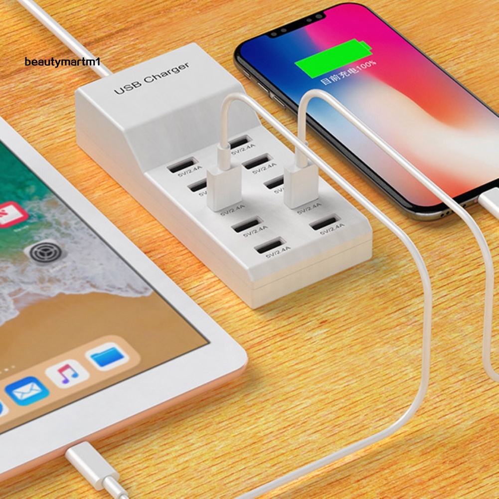 (Shop Amart) Củ Sạc Nhanh 10 Cổng USB Cho Điện Thoại/Máy Tính Bảng