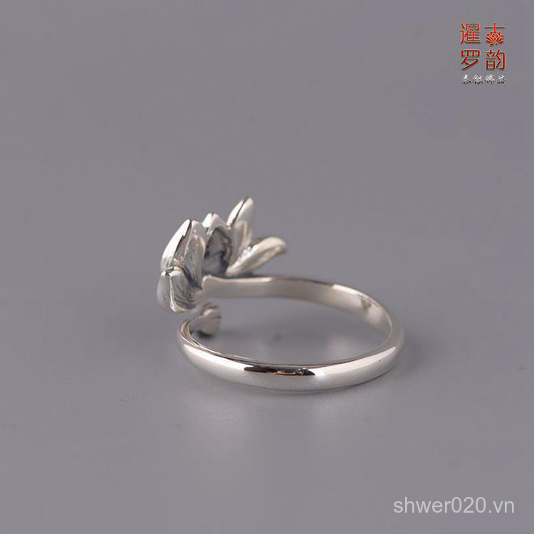 Nhẫn bạc S925 hình hoa sen xinh xắn