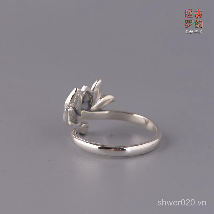 Nhẫn Hình Hoa Sen Bằng Bạc S925Sterling NoBrandFemaleSilver