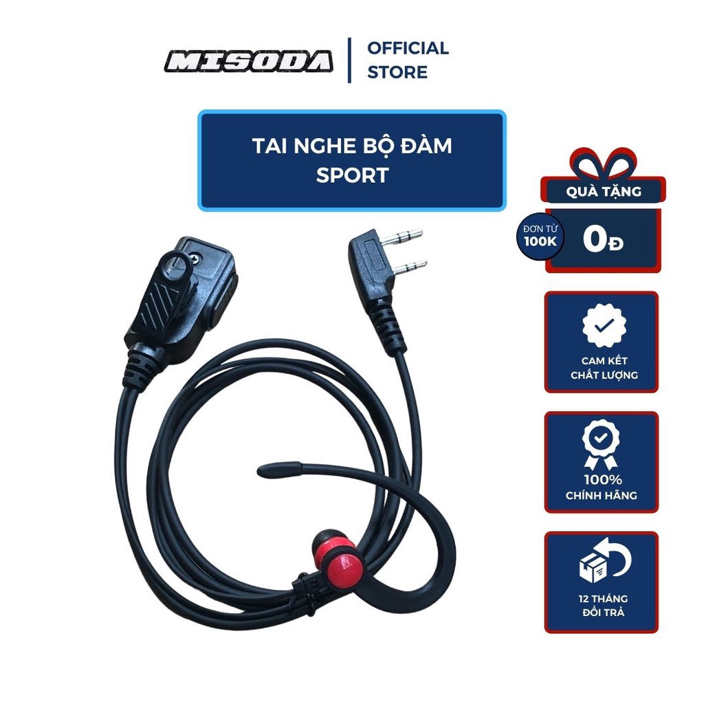 Tai nghe bộ đàm SPORT PT005 cao cấp, âm thanh to rõ ràng bao hành 12 tháng