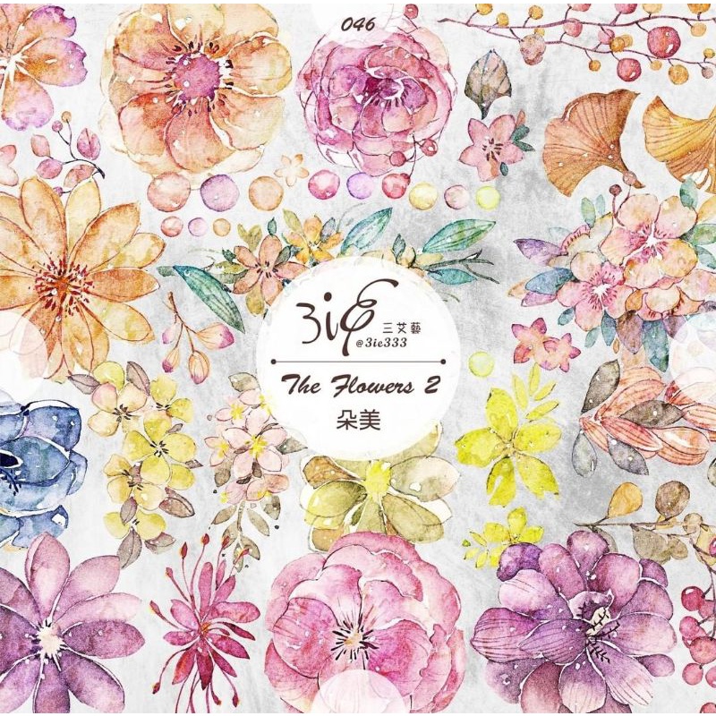 Krisna.room ♡ Hãng 3ie- 1 chu kì 180cm cuộn băng dán hình hoa The Flower 2