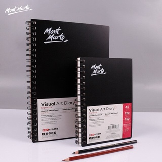 SỔ SKETCH MONT MARTE SIZE A5/A4/A3 - VISUAL ART DAIRY (BÌA NHỰA, 60 TỜ, GIẤY 110 GSM)