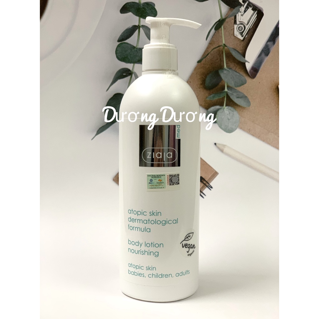 Nhũ tương Ziaja Med Atopic Skin Dermatological Formula Body Lotion dưỡng ẩm và làm mềm da 400ml[Chính Hãng]