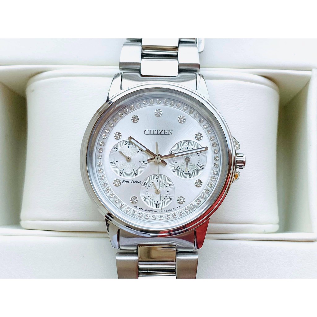 Đồng hồ Nữ Citizen Eco-Drive FD2040-57A - Trắng tinh khôi, óng ánh sang trọng cho chị em