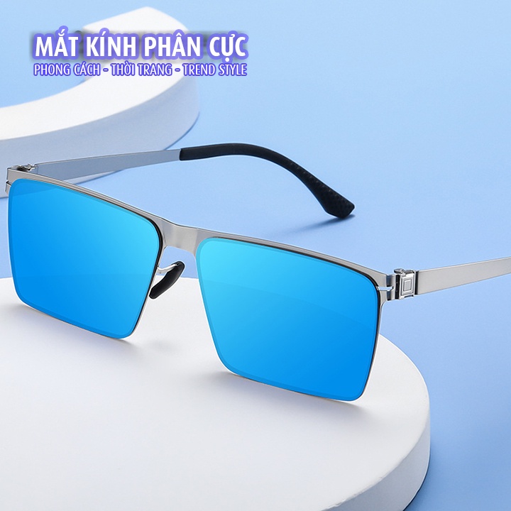 Mắt kính nam CP8807 polarized phân cực chống chói, chống tia UV400, khung gọng kim loại đàn hồi khớp nối êm nhẹ - MK2206