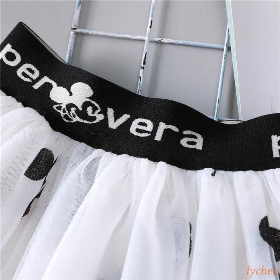 Chân váy xòe in hình chuột Mickey xinh xắn cho bé gái