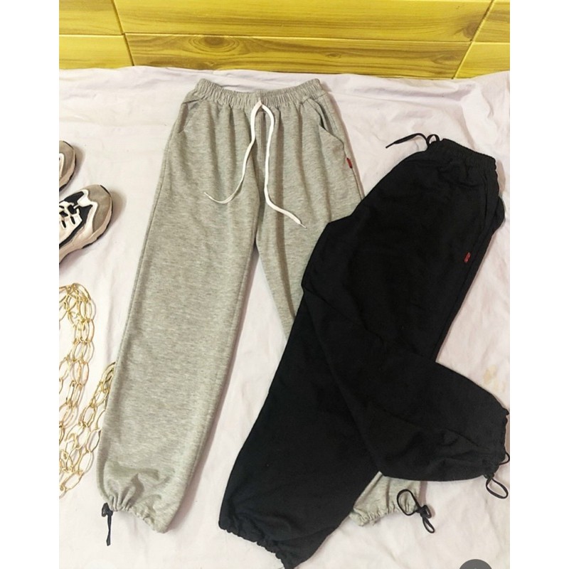 Quần baggy nữ lưng thun chất vải thun da cá co giãn tốt