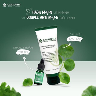 Combo Sữa Rửa Mặt Trị Mụn + Serum Trị Thâm Caryophy chính hãng