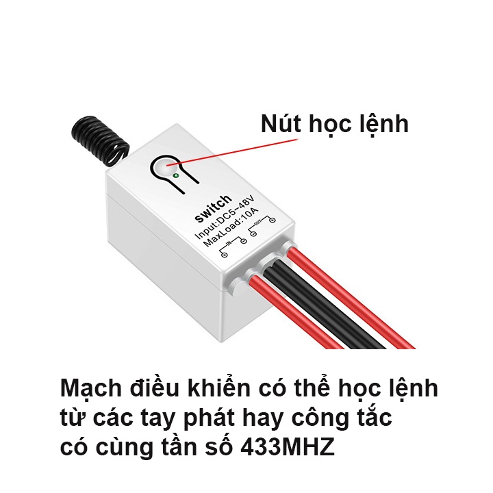 Công tắc điều khiển từ xa 5V 6V 12v 24v 36v 48V/ Dc cho thiết bị điện 1 chiều