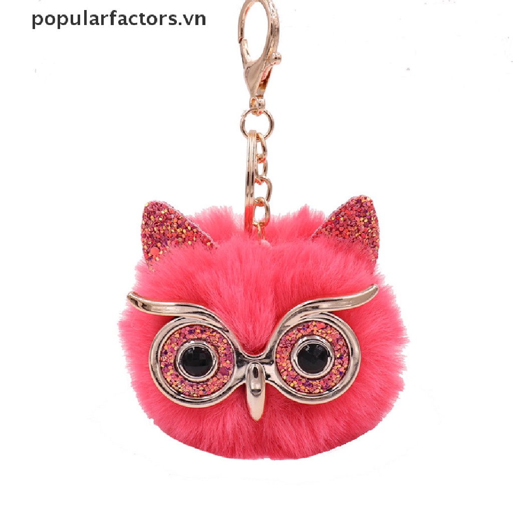 [Phổ Biến] Móc Khóa Hình Cú Mèo Lông Thỏ Nhân Tạo Dễ Thương Cho Nữ [VN]
