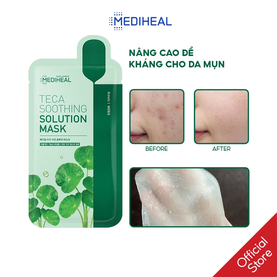 Mặt Nạ Mediheal Teca Soothing Solution Mask Dành Cho Da Mụn 23ml x10 Miếng