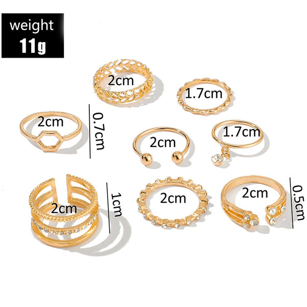 Set 8 Nhẫn Đeo Giữa Ngón Tay Theo Phong Cách Bohemian|Trang Sức Vòng Đeo Tay Thời Trang Sành Điệu Cho Nữ