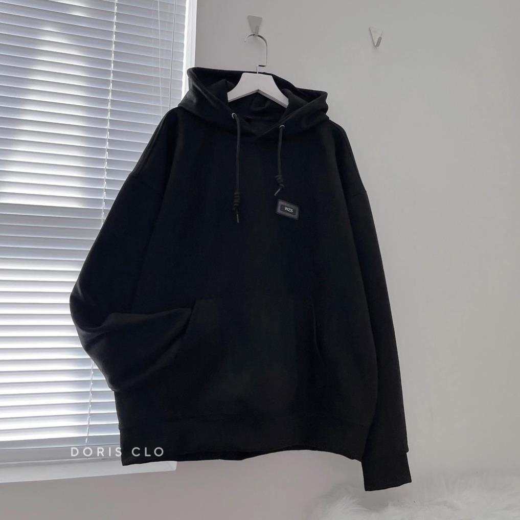 Hoodie Mũ Rộng Whynot Dáng Rộng Unisex Nam Nữ Tay Bồng Chữ Lưng Logo Ngực Hàn Quốc Mũ To