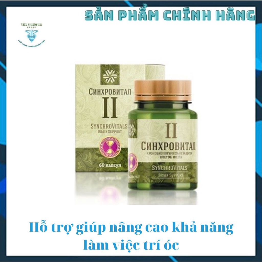 Thực phẩm Siberian Health Synchrovitals II, giúp nâng cao khả năng làm việc và tập trung cho trí não Hộp 60v