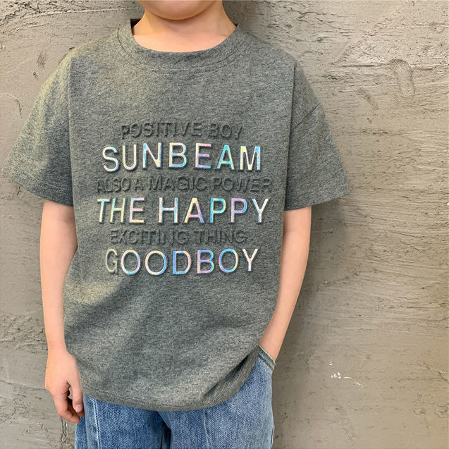 Áo thun cotton tay ngắn cổ tròn dáng rộng thời trang cho bé trai