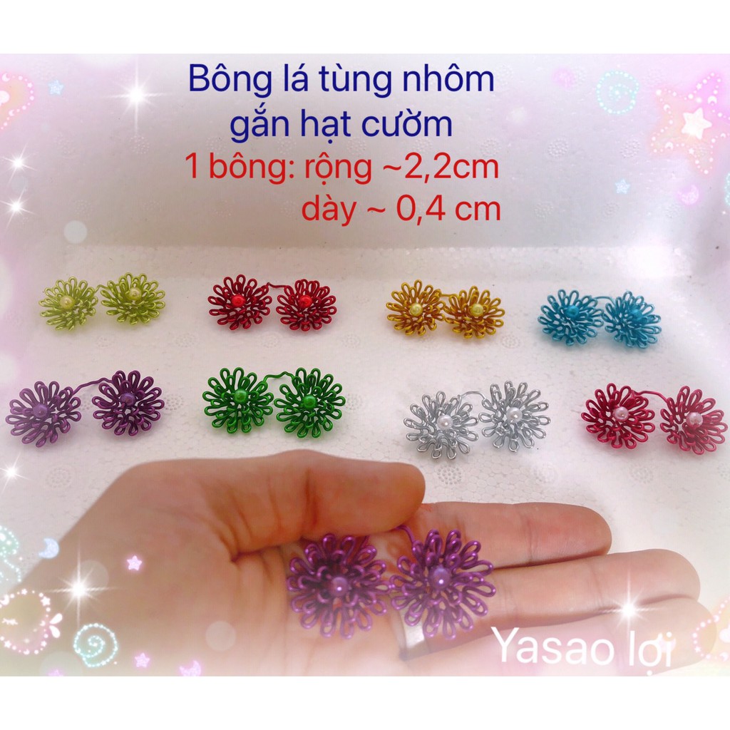 100 Bông tùng lá nhôm mô phỏng hoa, lá làm bonsai handmade...