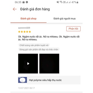 Hạt polyme siêu hấp thụ nước SAMS1 bịch 1Kg