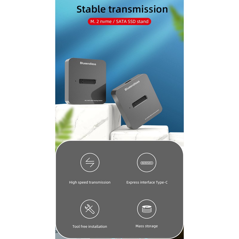 Đế Gắn Ổ Cứng Ssd Usb 3.1 M.2 Chuyển Đổi Type C Sang M.2 Ssd Cho Pc Laptop Điện Thoại Sata | BigBuy360 - bigbuy360.vn