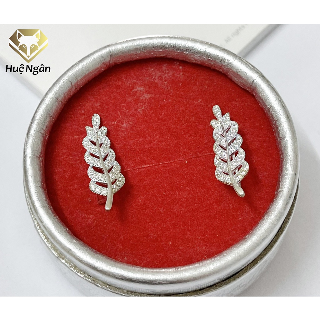 Bông tai bạc 925 Huệ Ngân - Lá ô liu E16026