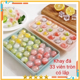 Khay làm đá, khuôn làm thạch hình bi nhựa tròn 33 viên, khay làm thạch đá viên tròn siêu hót