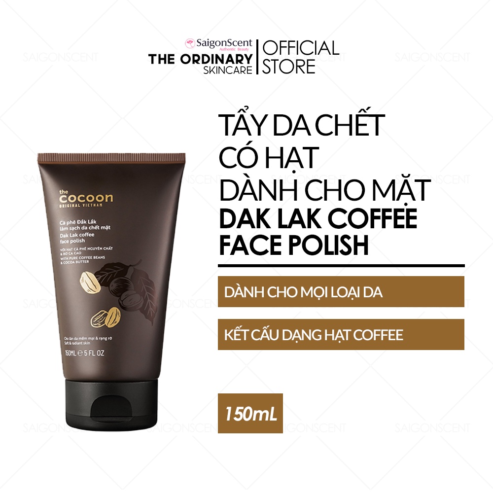 Tẩy da chết mặt chiết xuất cà phê Đắk Lắk Cocoon ( 150mL )