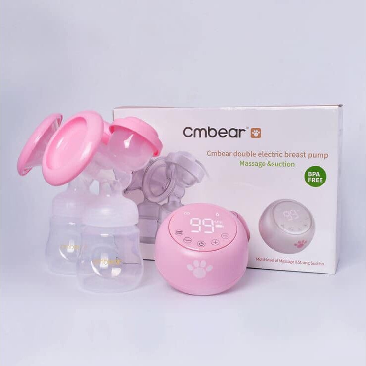 Máy Hút Sữa Điện Đôi Cmbear  Tích Pin 9 Cấp Độ Hút Có Matxa Không Đau Rát - ️BẢO HÀNH CHÍNH HÃNG